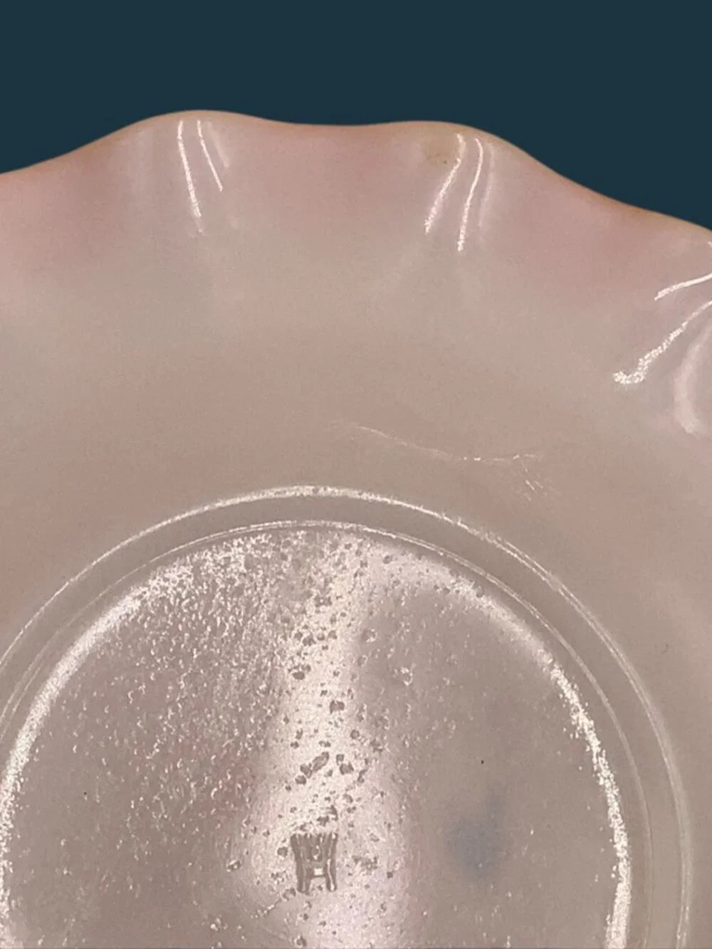 Vintage Hazel Atlas Glass Company Pink Ripple Saucer 5.5” 1950's Crinoline